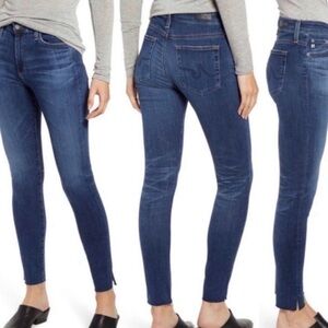 AG Jeans Farrah High‎ Rise Skinny Ankle 28 Frayed Split Hem Raw Cuff Stretch